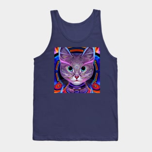 Kosmic Kitty (7) - Trippy Psychedelic Cat Tank Top